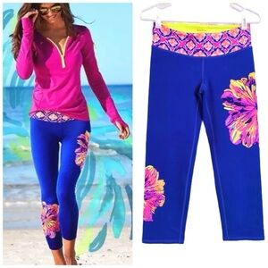 Lilly Pulitzer Luxletic cropped brightly colored leggings sz S